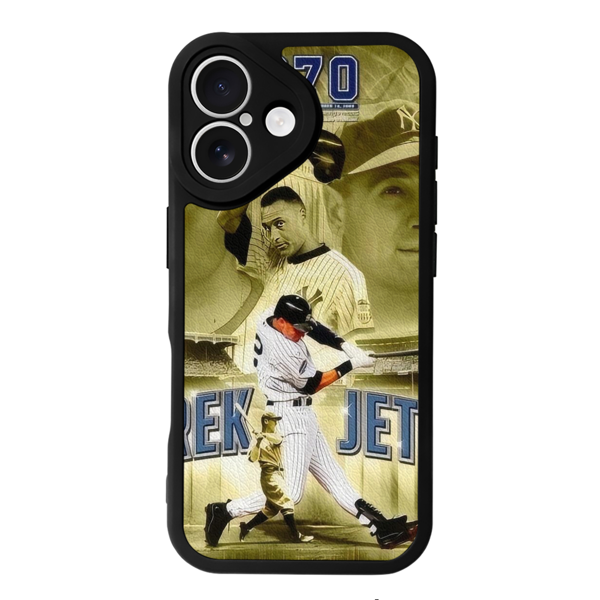 Derek Jeter 23 IPhone 16 Silicone Leather Case – UV Print, Lambskin Texture – Perfect Fit, Wireless Charging Compatible, Scratch Resistant, Precise Cutouts – Stylish Protection For IPhone 16